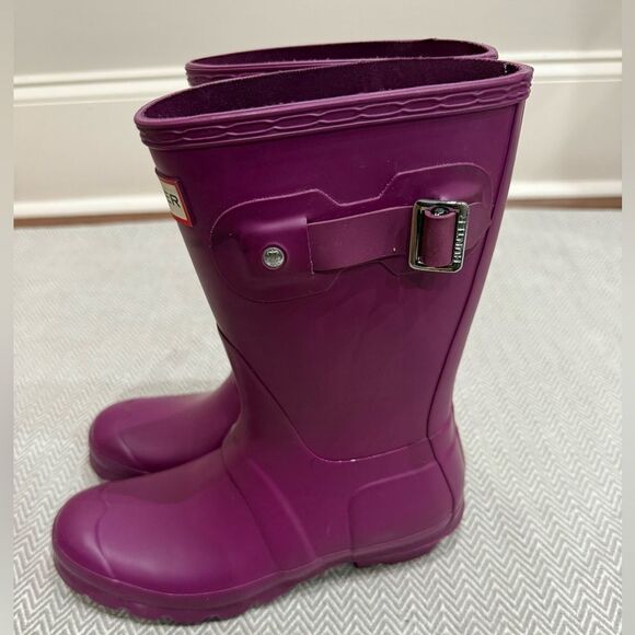 Hunter Deep Purple Short Classic Waterproof Boots Size 6 - Picture 2 of 5